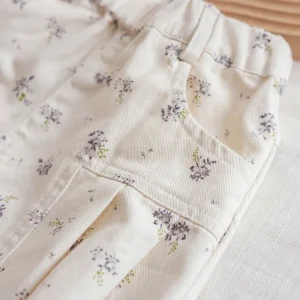 XW194 Korean style girls autumn wear fashionable all-match trousers new baby loose casual wide-leg straight floral pants