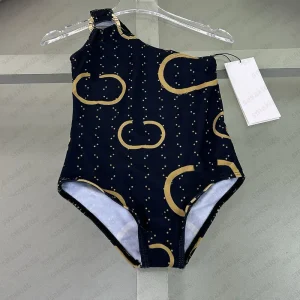 Classic Letter Print Cute Girl Swimsuits Summer Girls One-piece Swimsuit Fashion Sweet Kids Swimwear Casual Childrens Bikinis CSD2503251-10