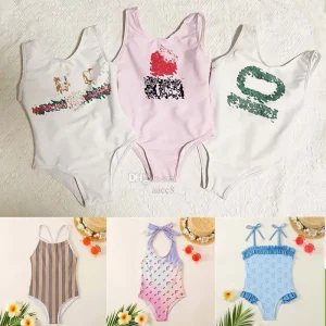 Designer Brand Kids Swimsuit toddler Hot One-Pieces Swimwears Baby Girls Bikini Toddler Children Summer Printed Beach Pool Sport Bathing Suits Youth Infants